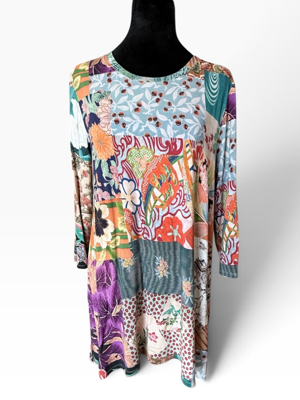 Johnny Was Multicolor Patchwork Floral Tunic Top Size Small - Picture 10 of 12
